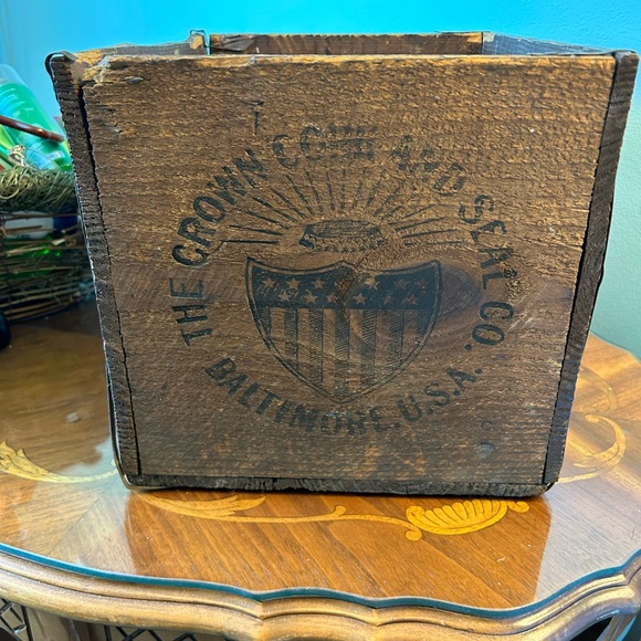 Antique Holiday Rare Crown Cork And Seal Co Baltimore Maryland Wood antique-holiday-rare-crown-cork-and-seal-co-baltimore-maryland-wood